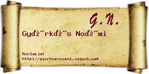 Györkös Noémi névjegykártya